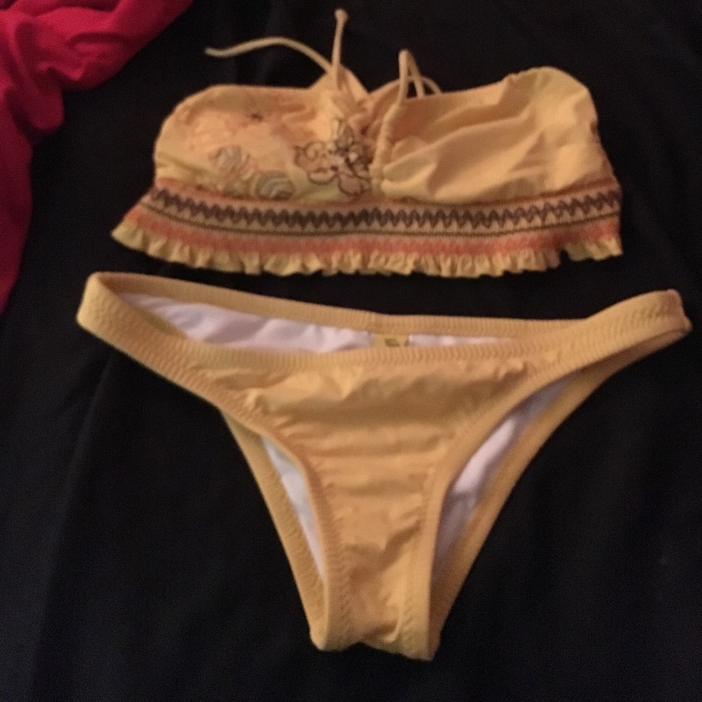 Beautiful bright yellow bikini